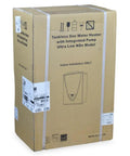 Boxed Real Deal Natural Gas Tankless Water Heater With Badass 10 GPM Flow And 199000 BTU Powerplant for indoor installation.