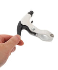 Score Beast Mode Stopping Power With This Lightweight Mechanical Disc Brake Set Featuring Solid Aluminum Calipers Complete Cable Kit And Multi Tool Wrenches Built For Muddy Tracks And Hardcore Mountain Biking Rides, showing cable lever in hand.