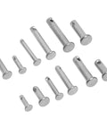 60 Piece Clevis Pins Assortment Kit With Zinc Plated Steel Pins Flat Head Single Hole Heavy Duty And Rustproof Stored In Plastic Organizer Box For Easy Sorting And Quick Access