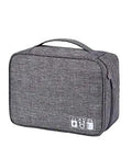 Keep Your Tech Locked Down With This Rock Solid Hard Eva Case For Travel Organization Featuring A Heavy Duty Zipper And Mesh Sleeve To Store Power Banks Phones Gps Units And Cables Hassle Free In Matte Silver, grey exterior.