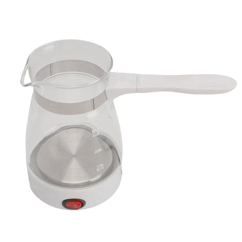 Turkish Coffee Maker Electric Pot 600ml Kettle For Tea And Coffee Yellow Glass 110V US Plug Easy Home Brew Machine side view