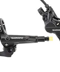 Hydraulic Disc Brake Kit With J-KIT For Mountain Bikes, MT501 Lever And MT520 Caliper, black, close-up view, assembled set