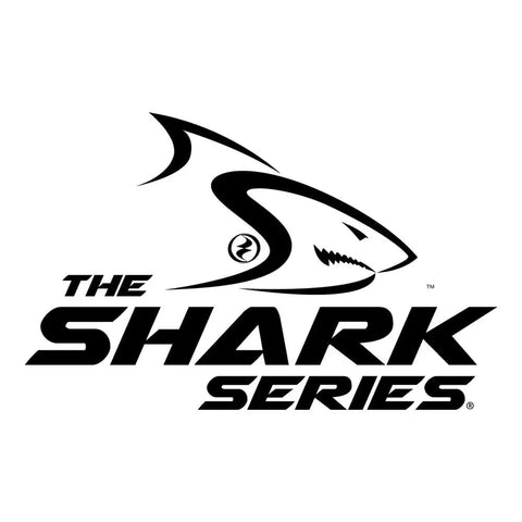 Logo for The Shark Series featuring a stylized shark silhouette and bold text design.