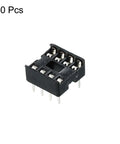 Flat Pin DIP IC Socket Adapter 8 Pin 2.54mm Pitch For PCB Boards Dual Row IC Socket, black plastic and metal, 50 pack