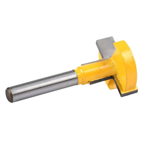 Premium T Slot Router Bit With 1 4 Inch Shank Made From Durable Cemented Carbide For Smooth Woodworking Projects And Perfect Grooves In Soft Wood Materials, yellow and silver router bit.