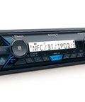 Marine Bluetooth Digital Media Stereo Receiver With NFC One Touch Pairing, Front USB For iOS And Android, shown from front angle