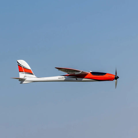 ElectroStreak 1.1m PNP RC Electric Airplane flying side view, high speed hobby plane with modern features for 3S and 4S batteries