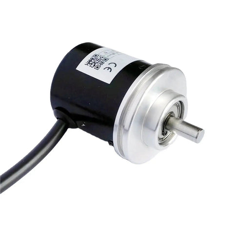42mm CNC Lathe Tool Turret Absolute Rotary Encoder 10-Position Push-Pull Output 24V DC, front view with cable