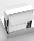 Close-up of Modern Three Light Chrome Bathroom Vanity Light Over Mirror Super Easy Fifteen Minute Install LED Fixture base.