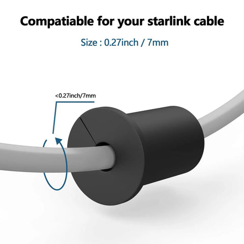 FourPiece Silicone Starlink Cable Pass Through Bushings For Three Quarter Inch Wall Holes Rugged Grommets for 0.27 inch cable