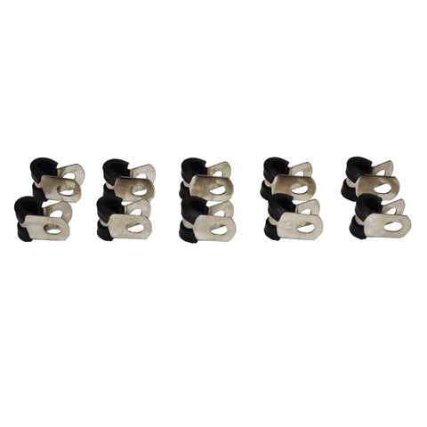 Badass Stainless Steel Brake Line Clips With Durable Neoprene Cushions 10 piece set for securing brake lines and cables.