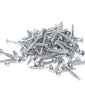 Pile of Washer Head Pocket Hole Wood Screws 100 Pieces Self Tapping Stainless Steel Fully Threaded For Woodworking And Pocket Hole Jig Projects