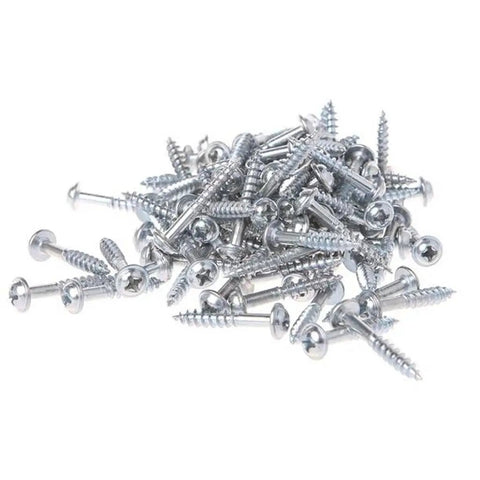 Pile of Washer Head Pocket Hole Wood Screws 100 Pieces Self Tapping Stainless Steel Fully Threaded For Woodworking And Pocket Hole Jig Projects