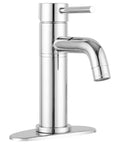 RV Single-Handle Vessel Bathroom Sink Faucet In Chrome, front view, Smooth Lever Action For Precise Temp And Flow, Single Hole Mount