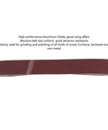 Kickass Aluminum Oxide Sanding Belts 10 Pack 320 Grit Heavy Duty Abrasive Bands for woodworking, 915x50mm belt close-up.