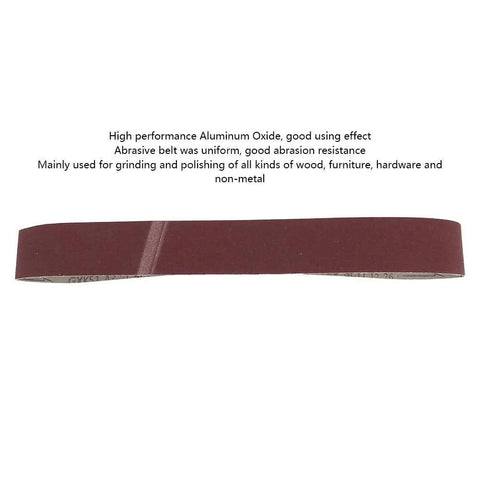 Kickass Aluminum Oxide Sanding Belts 10 Pack 320 Grit Heavy Duty Abrasive Bands for woodworking, 915x50mm belt close-up.