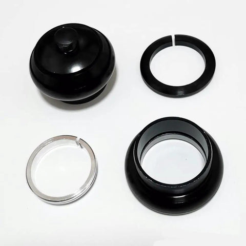 1-1/8 Inch Threadless Bike Headset Kit For MTB BMX Road Bikes components with aluminum bearings and spacers displayed