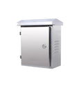 Stainless steel indoor outdoor electrical cabinet for home and industrial monitoring, weatherproof enclosure 30x25x16 cm, side view