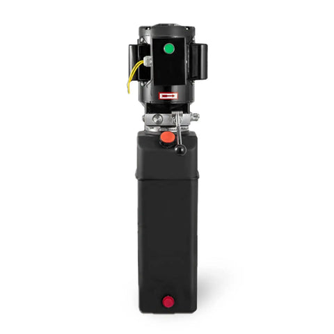 Dawot 3HP Single Acting Hydraulic Power Unit With 220V Motor And 2950 PSI Max Pressure for car lifts, featuring control switches.
