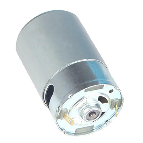 RS550 12V Mini Micro DC Gearmotor With All Metal Gears And Hella Low Speed Torque Perfect For RC Cars Robotic Projects DIY Wheels And Custom Build Mods, silver metal casing.