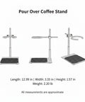 Adjustable Pour Over Coffee Stand Built From Premium Wood And Rock Solid Alloy Fits Travel Mugs Carafes hassle free dripper holder dimensions and features