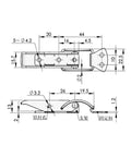 Top Grade 304 Stainless Steel Spring Hasp Lock For Heavy Duty Chassis Cabinets And Toolbox Drawers With secure toggle latch dimensions diagram.