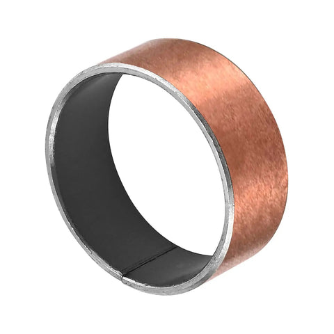 Heavy Duty Oilless Bushing 45mm Bore 50mm Outer Diameter 20mm Length Plain Sleeve Bearing With Carbon Steel Base And Bronze Sintered Coating, showing carbon steel base and bronze coating.