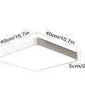 Square LED Flush Mount Ceiling Light 15.7 Inch 36W Modern Ceiling Lamp With Cool White 6500K Ideal For Living Room Kitchen Bedroom Dining Room White Finish Anti Glare Long Lasting Iron Frame