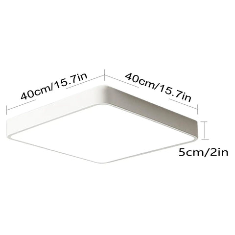 Square LED Flush Mount Ceiling Light 15.7 Inch 36W Modern Ceiling Lamp With Cool White 6500K Ideal For Living Room Kitchen Bedroom Dining Room White Finish Anti Glare Long Lasting Iron Frame
