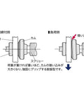 Diagram showing the operation of Beefy Wide Screw Cam Clamp 50 to 100 mm Universal Steel Lifter with 0.3 ton capacity.