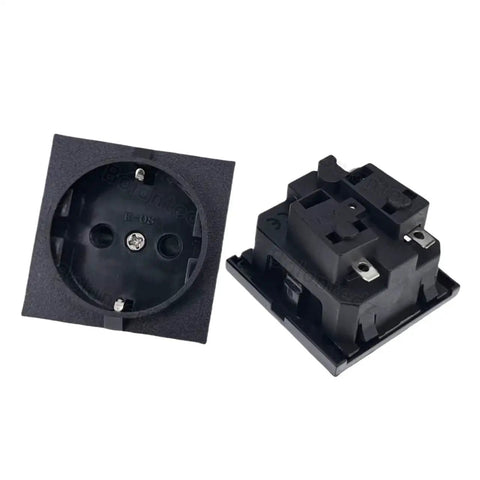 Job Site Ready Embedded Industrial Electrical Outlet With Rock Solid Waterproof Housing And Plug And Play Wiring Installation For Outdoor Construction Generators, black receptacle.