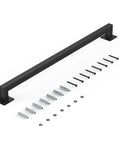 Badass Industrial Wall Mount Stair Handrail, Three Foot Black Iron Staircase Grip Square Tube, heavy duty mounting hardware included.