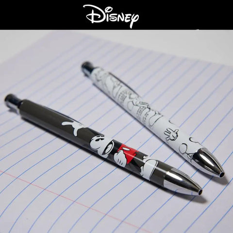 Mickey Mouse Pen Set 2 Pack Click Pens For School, Journaling, And Everyday Note Taking on lined paper