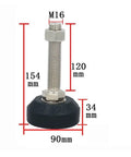 Heavy Duty Adjustable Leveling Feet Set Of 8 With Rotating Bases To Keep Workbenches Dead Center While Handling Rough Tasks No Sweat And Protecting Your Shop Floors, detailed view with measurements.