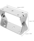PRETYZOOM Industrial Oven Door Metal Hinge Heavy Duty Stainless Steel U-Type Hinge Replacement For Baking Drying Equipment Kitchen Appliance Hardware Accessory, showing dimensions and design.