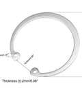56mm External Circlip C Clip Retaining Snap Ring Set in 304 Stainless Steel 10 Pack for Bearings Gears and Pulleys front view