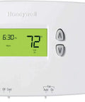 Programmable 7 Day Thermostat With 4 Daily Programs, Easy To Use, Precise Temperature Control Within One Degree Fahrenheit For All Day Comfort, Energy Saving Mode To Slash Bills And Keep You Cozy. White digital thermostat display showing 72°F with buttons.