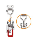 Front view of 4 Pack Heavy Duty 4002 Toggle Latch Clamp With Lock Hole For Quick Release, holding up to 485 lbs, shown with close-up inset.