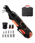 Doggone Tough 3/8 Inch Cordless Electric Ratchet Wrench Kit with 12V motor, accessories and carrying case for auto tasks.
