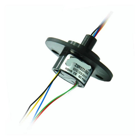 2A Six Channel Slip Ring Rotary Connector for pan tilt stage lighting and monitoring gear, pro grade with visible wiring