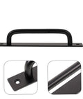 Sliding Barn Door Pull Handles Set In Black Aluminum 128mm Hole Spacing Easy Install Sleek Dope Industrial Hardware detail view.