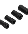 Heavy Duty Locking Wheel Nut Removal Sockets Kit For Car With Protective Inserts To Strip Stuck Lug Bolts Easily Using Durable Thin-Walled Aluminum Alloy Impact Tools To Fix Tires Fast And Save Your Rims From Damage, four black sockets