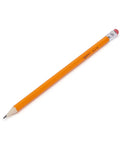 Pre Sharpened Number Two Hb Wood Cased Pencils With Top Erasers Smooth Writing Orange Pack Of Thirty showing a single orange pencil.
