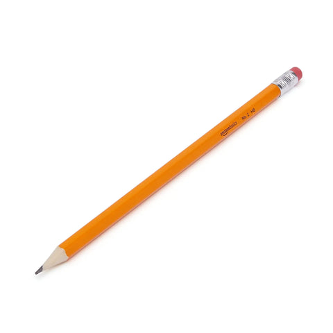 Pre Sharpened Number Two Hb Wood Cased Pencils With Top Erasers Smooth Writing Orange Pack Of Thirty showing a single orange pencil.