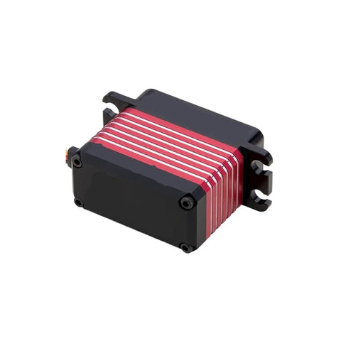 Top Shelf Badass Brushless Servo Using Eight Point Four Volts Generates Thirty Five Kilogram Centimeter Power With Heavy Duty Steel Gears And Full Waterproof Cover For Remote Control Cars Includes Arm, side view.