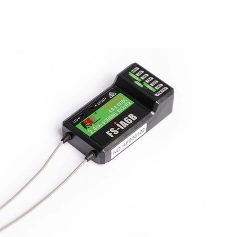 Close-up of FS iA6B 6 Channel 2.4 GHz Receiver With PPM And iBus Dual Antenna AFHDS2A For Flysky Transmitters