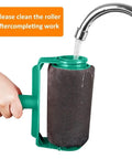 Pour And Paint Wall Roller Brush With Comfort Grip Handle For Flawless Indoor And Outdoor Finishes Skip The Mess Easy Diy Home Refresh and Smooth Operator Painting Tool under running water.