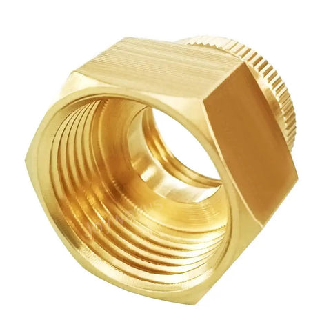 Two Pack Beefy Brass Swivel Pipe Fitting Three Quarters Inch GHT To One Inch NPT Double Female For Garden Hose Threads Rotating Joint Heavy Duty Brass Connector brass female adapter