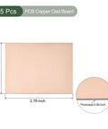5 Pack Copper Clad FR4 Double Sided PCB Boards For DIY Electronics Hobbyists Etching And Circuit Prototyping 70Mm X 50Mm X 1.5Mm Ideal For Soldering Practice For DIYers And Tinkerers Prototyping Projects In Maker Spaces, shown with dimensions 70mm x 50mm x 1.5mm