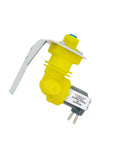 Six Watt 220 Volt Water Inlet Solenoid Valve For Ice Makers Replacement Part 000008486 in yellow plastic with metal mount